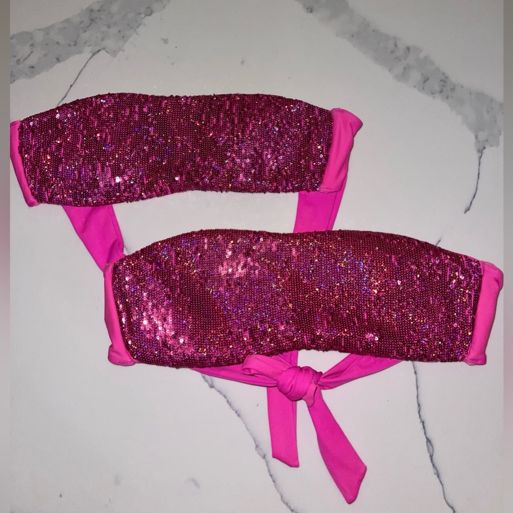 Victoria’s Secret Sequin Sparkly Bandeau Bikini Top